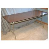 6 Foot Wood Top Folding Banquet Table