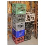 Lot Various Plastic & Metal milk Crates
