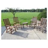 5pc Set Outdoor Logwood Chairs & Table