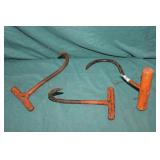 3pcs Antique Hay Bail Hand Hooks