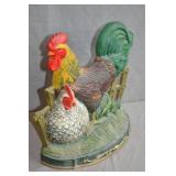 12" Tall Cast Iron Rooster Door Stop