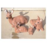 4pc Deer Family Concrete yard Art Set