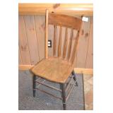 Antique Solid Oak Spindle Back Schoolhouse Chair