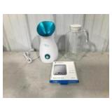 Pure Facial Steamer, Digital Kitchen Scale, and Pitcher