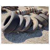 (6) - Truck & Trailer tires and rims, 11R22.5, (1 )- 385/65R22.5 tire only