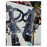 Pair Fire Hose Nozzle Chromed Brass Nozzle 2 Handles with 1 1/4 Connector