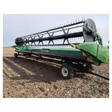 John Deere 935 FD Grain Table, Draper Head, and Horst 4 wheel steer header cart