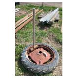 Farmall cub wheel with sledge hammer, row:8