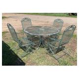 Wrought iron patio table and chairs, row:6
