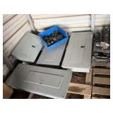 200 amp electrical panel, 150 amp electrical panel, (2) 100 amp electrical panels, box of breakers, & torch hoses, bldg:green