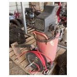Air compressor & hose reel, bldg:green