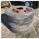(3) 9.00 x 20 Tires on Budd Rims, row:4