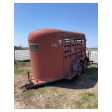 Red covered horse trailer, under 2500 lbs, row:7
