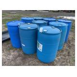 (9) Waste Oil 55 Gallon Plastic Barrels, row:5