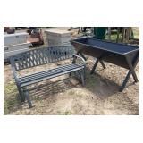 Raised bed garden box & metal bench swing, row:5