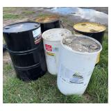 (5) Misc. Barrels- metal and plastic, row: 5