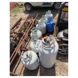 (6) Various sized propane & freon containers, row:5