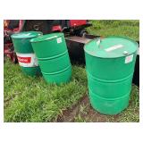 (3) 55 Gallon Metal Barrels, row:11