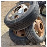 (4) 19.5" Ford Wheels & Tires 10 Lug