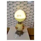 Double Globe Hand Painted Hurricane Lamp