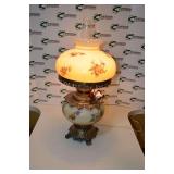Double Globe Hand Painted Hurricane Lamp