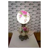 Double Globe Hand Painted Hurricane Lamp