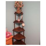 Corner shelf and remaining room contents