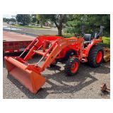 Kubota L2501 tractor with La525 loader and Woods BB48 mower
