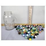 Marbles, atlas canning jar with zinc lid