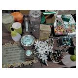 Tupperware, barometer, plaque, Christmas items