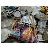 Glassware, cookbooks, Decor, microphone, plastic