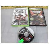 Xbox 360 games including Splinter Cell, Guitar