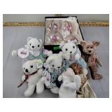 Glass clown Christmas ornaments, small teddy bears