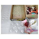 Plastic and metal cookie cutters, candy molds