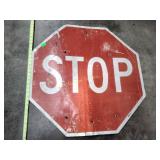 Stop sign (bullet holes)