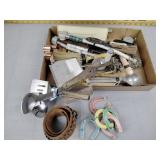 Miscellaneous items including ice cream scoops,