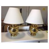 Brass table lamps. Height: 27"
