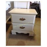 White painted night stand. 22.75"h x 22"w x