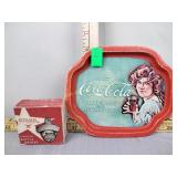 Coca Cola  bottle opener and small tray