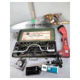 Socket set not sure if complete, work light,