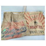 Burlap sacks including California potatoes, Wayne