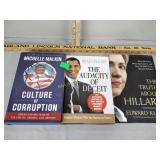 Political books including Culture of Corruption,