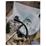 Light fixture shades, light parts, oil lamp base