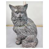 Cement cat, painted, some chips