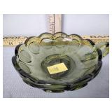 Coin glass one handled green torch and eagle