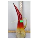Mid century modern Crackle glass pitcher
