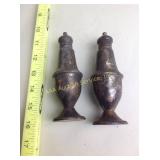 Sterling weighted Salt and pepper shakers,