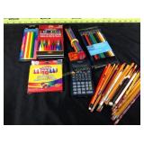 Colored pencils, crayons, pencils