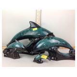 Dolphin decor figurines (4), ceramic