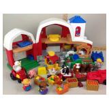 Vintage Fisher Price toy barn with farm animals,